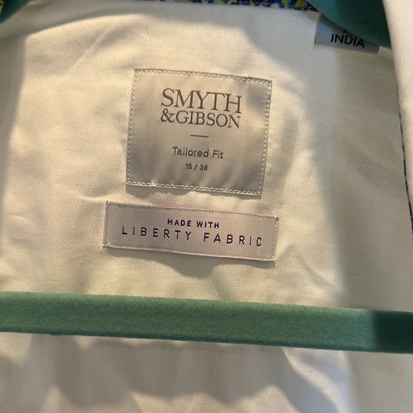 Symth and Gibson Tailored Fit Dress Shirt 15/38 Liberty London Fabric Contrast - Picture 2 of 4